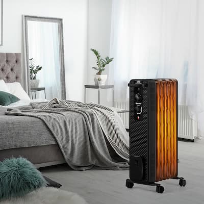 1500-Watt Electric Oil-Filled Radiant Space Heater with Adjustable Thermostat