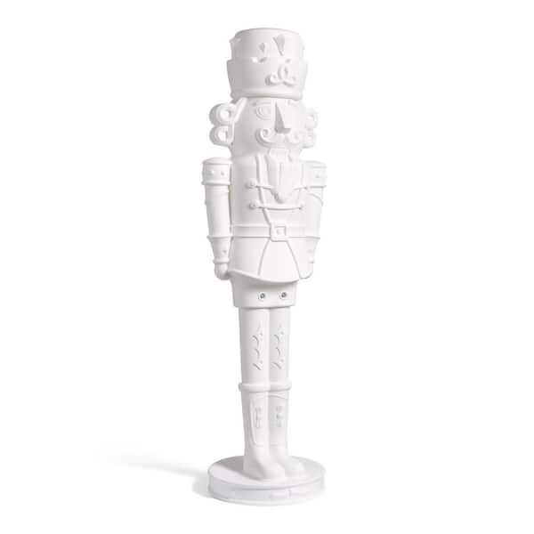 6 ft. White Plastic Nutcracker Outdoor Christmas Yard Decor with Paintable Finish
