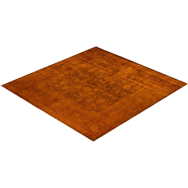 Overdyed Gold 8 ft. x 8 ft. Solid Wool Indoor Area Rug