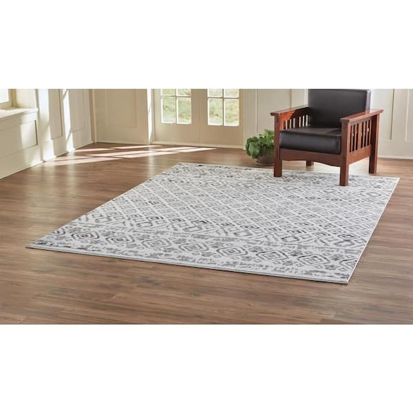 Tribal Essence Gray Doormat 3 ft. x 5 ft. Area Rug