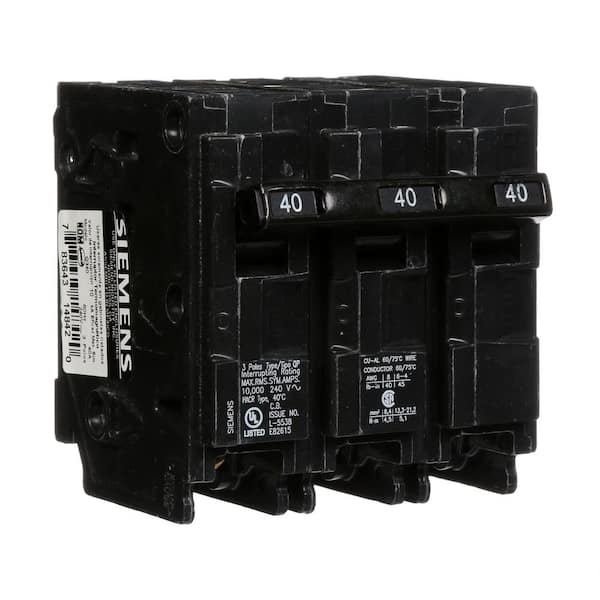 Siemens 40 Amp Three-Pole Type QP Circuit Breaker