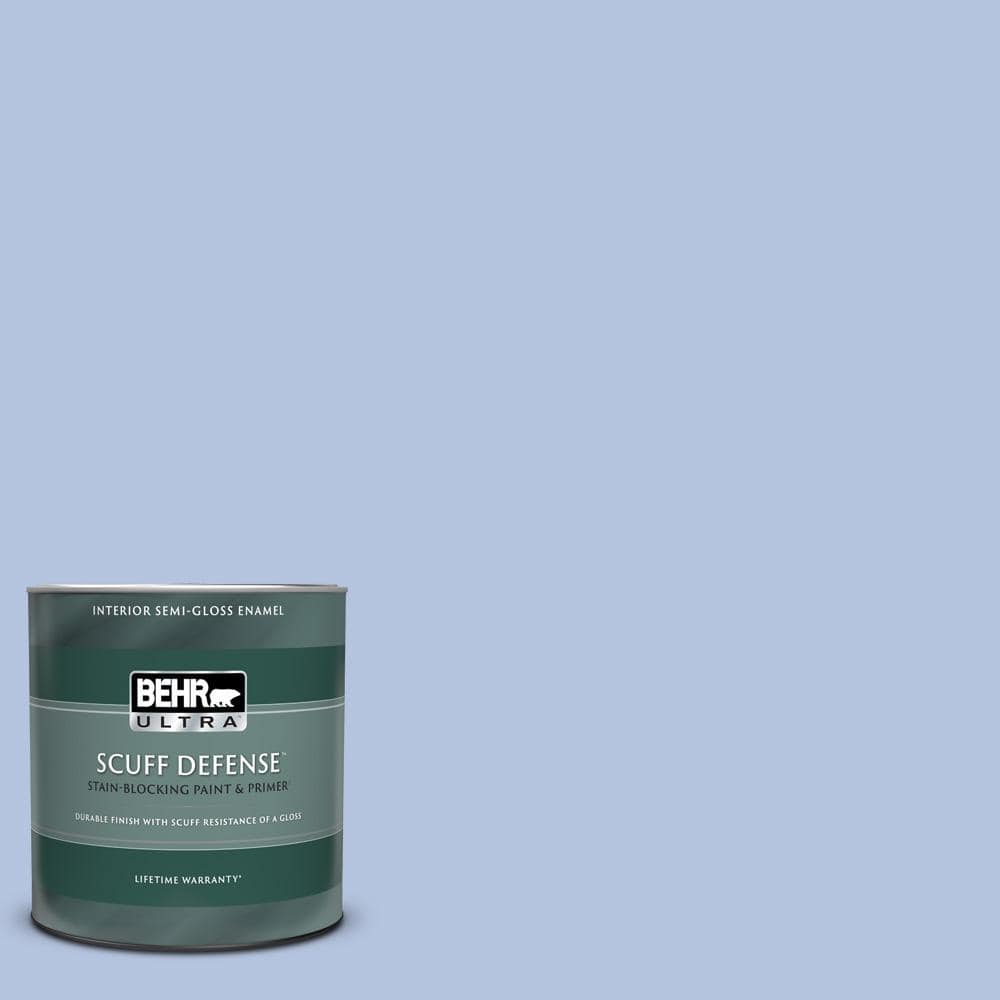 BEHR ULTRA 1 qt. #600C-3 Periwinkle Bud Extra Durable Semi-Gloss Enamel  Interior Paint & Primer 375004 - The Home Depot