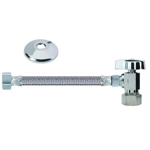 Faucet Kit: 1/2 in. Comp 1/4 Turn Angle Ball Valve x 3/8 in. Comp x 20 in. Faucet Braided Supply Line with Flange