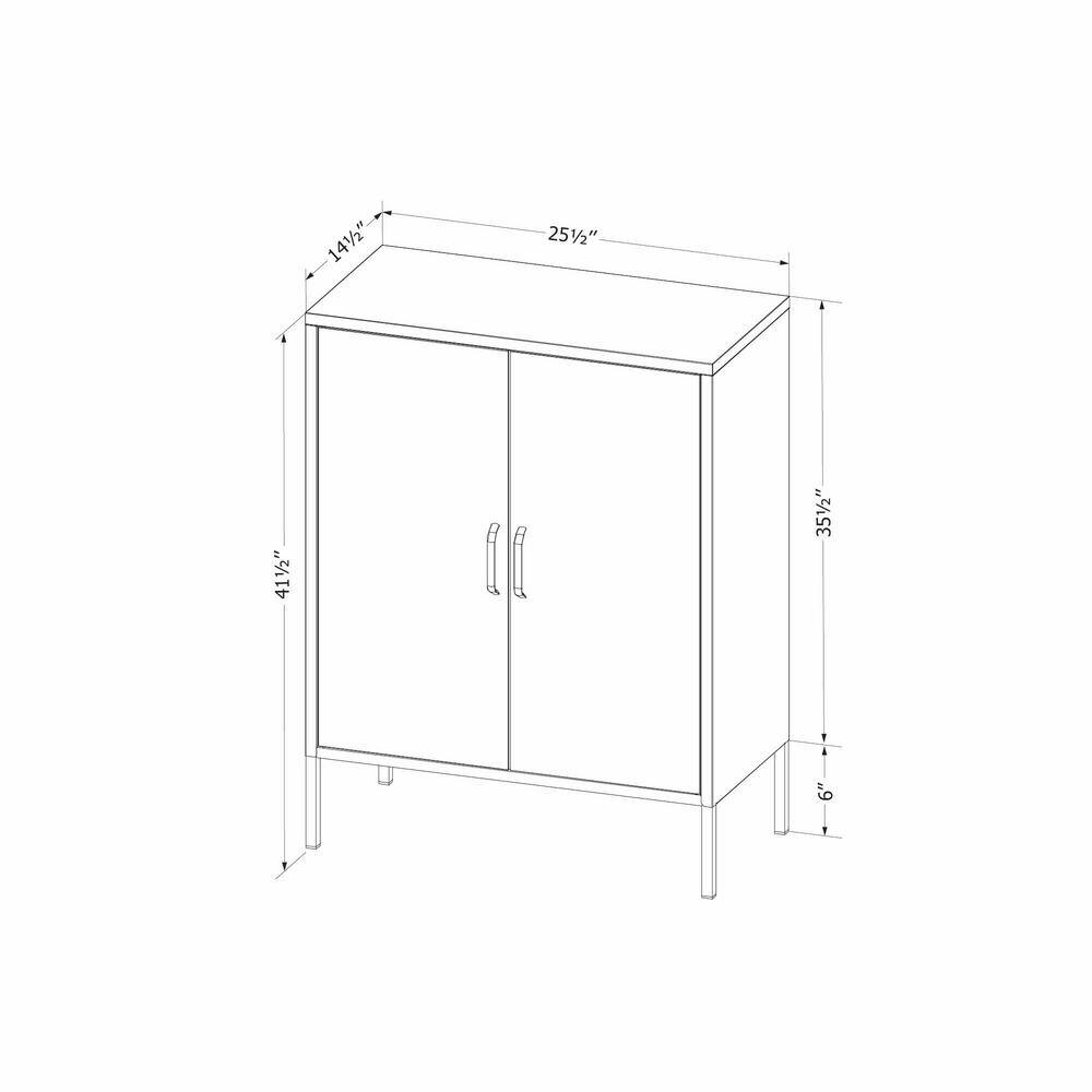 Burnt Orange Metal Accent Cabinet with Adjustable Shelving