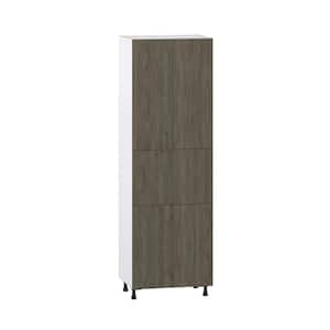 Medora Textured 30 in. W x 94.5 in. H x 24 in. D Slab Walnut Assembled Pantry Kitchen Cabinet with 5-Shelves