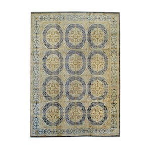 Beige 6.5 ft. x 10 ft. Handwoven Wool Transitional Spanish Style Area Rug