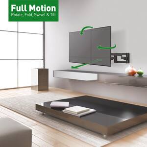 Barkan 40 in. to 90 in. Full Motion - 4 Movement Long Flat /Curved TV Wall Mount, Black, Extremely Extendable, UL Listed
