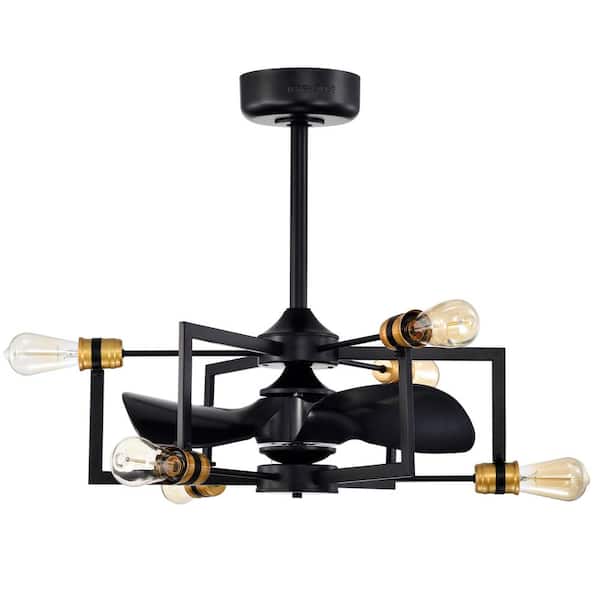 Warehouse of Tiffany Liviana 26 in. 6-Light Indoor Matte Black Ceiling Fan with Light Kit and Remote