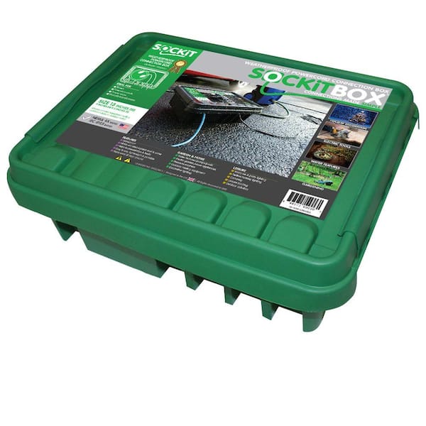 SOCKiT Box 16 in. Weatherproof Powercord Connection Box - Green