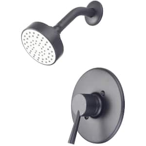 i2 1-Handle Wall Mount Shower Faucet Trim Kit in Matte Black (Valve not Included)