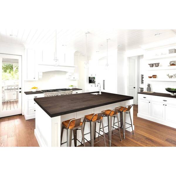 Interbuild Acacia 6 Ft L X 40 In D X 1 In T Acacia Butcher Block Island Countertop In Espresso Stain 669285 The Home Depot