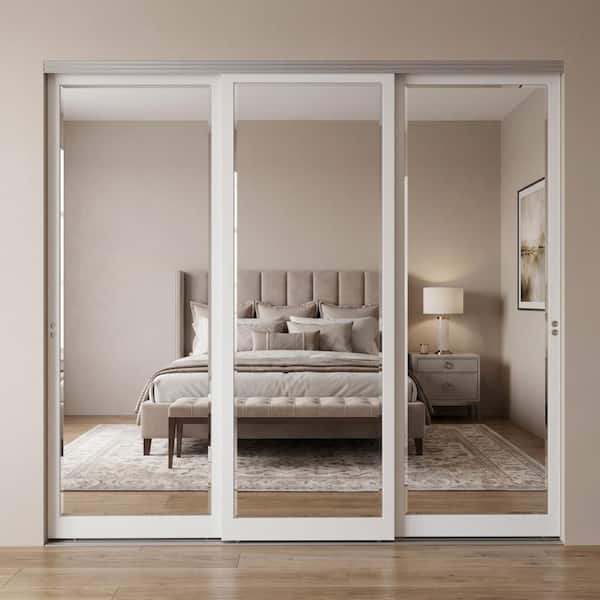 メリトクラシー Impact Plus 84 in. x 80 in. Mir-Mel White Mirror Solid Core MDF