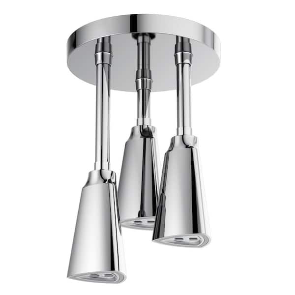 Delta Contemporary 1-Spray Patterns 2.5 GPM 9 in. Ceiling Mount Fixed Shower Head with H2Okinetic in Chrome
