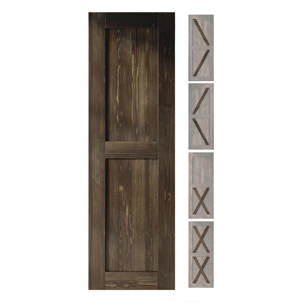 24 in. x 80 in. 5 in. 1 Design Ebony Solid Natural Pine Wood Panel Interior Sliding Barn Door Slab Frame price history on PriceWatchPro