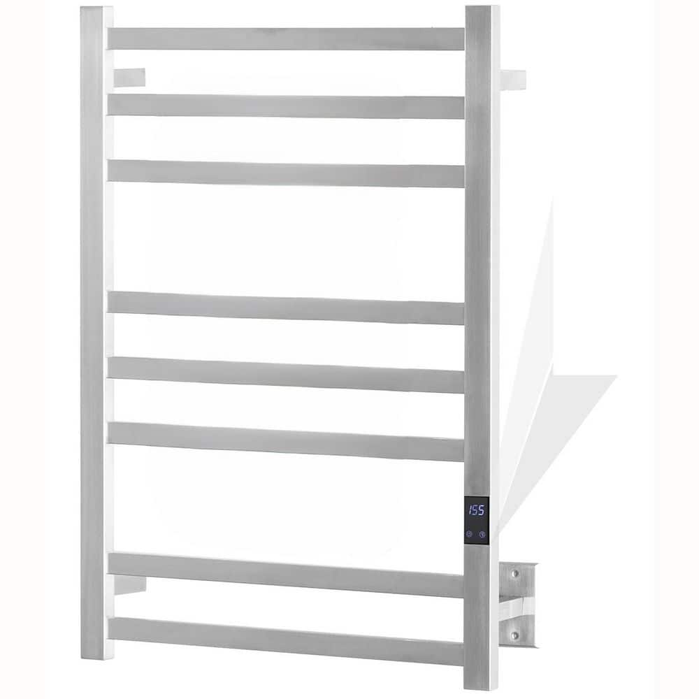 8 Bars Screw-In Electric Plug-In Towel Warmer Rack, Slim Design, Quick Heat