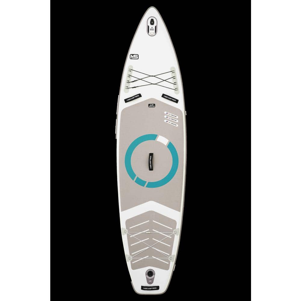 HOTEBIKE Horizon 11 ft. L x 34 in. White Inflatable Stand Up Wide Paddle Board With Premium SUP Accessories