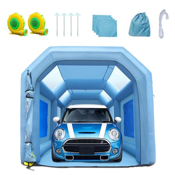 Inflatable Paint Booth 20 x 10 x 8 ft. Car Paint Tent Workstation, Motorcycle Garage, 480W plus 750W Blowers, Air Filter