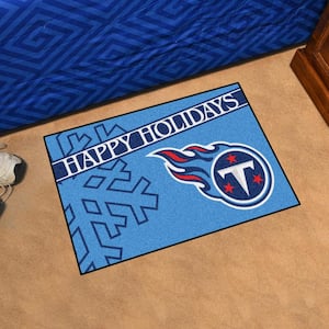 Tennessee Titans Happy Holidays Blue 1.5 ft. x 2.5 ft. Starter Area Rug