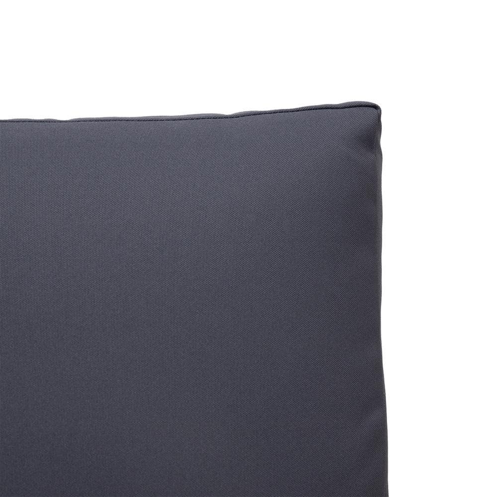 Sleek Grey Acacia Wood Loveseat with Water-Resistant Dark Grey Cushions