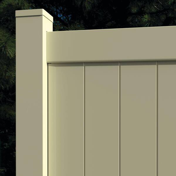 Barrette Outdoor Living 1.02 in. x 1.379 in. x 59.5 in. Vinyl Fence Sand U-Channel