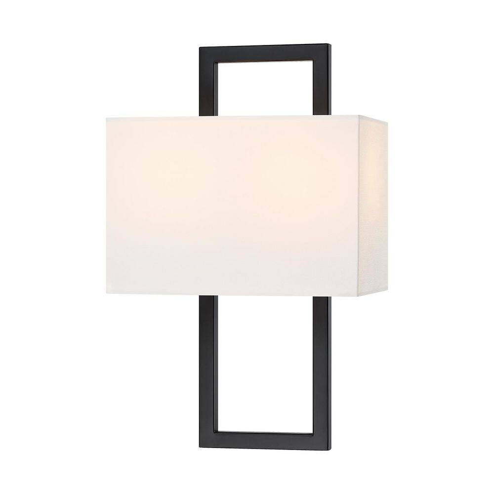 15. 5in 2-Light Black Wall Sconce with White Shade price history on PriceWatchPro