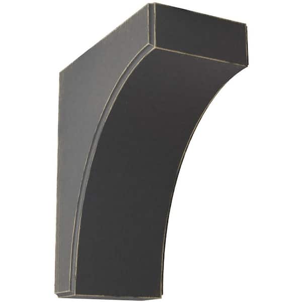 Ekena Millwork 5-1/4 in. x 12 in. x 10 in. Black Clarksville Wood Vintage Decor Bracket