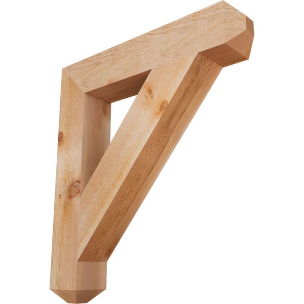 Ekena Millwork 6 in. x 38 in. x 34 in. Western Red Cedar Traditional Craftsman Rough Sawn Bracket
