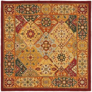 SAFAVIEH Heritage Red 8 ft. x 8 ft. Square Border Area Rug HG625A-8SQ