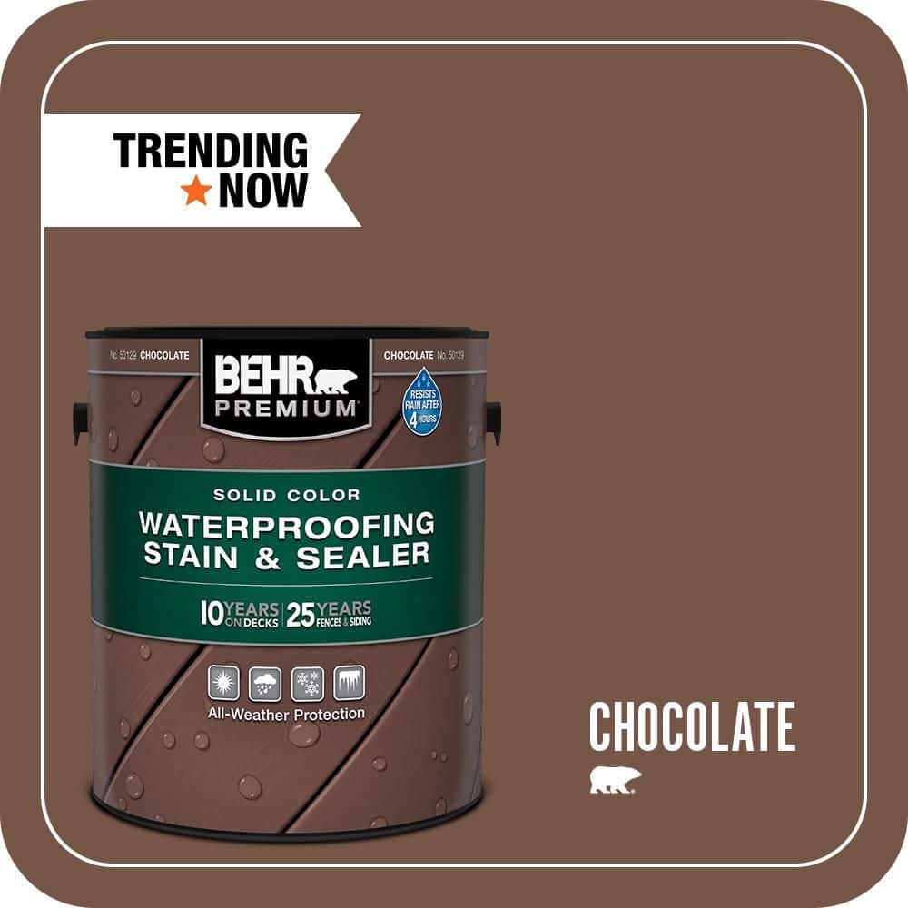 coco 38ダークブラウン BEHR PREMIUM 1 gal. #SC-129 Chocolate Solid Color Waterproofing