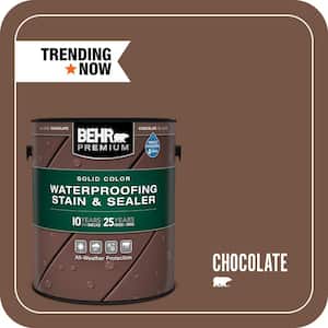 1 gal. #SC-129 Chocolate Solid Color Waterproofing Exterior Wood Stain and Sealer