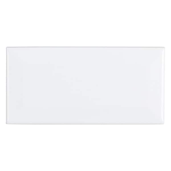 Jeffrey Court Fresh White 3 in. x 6 in. Glossy Beveled Ceramic Wall Tile (11 sq. ft. / case)