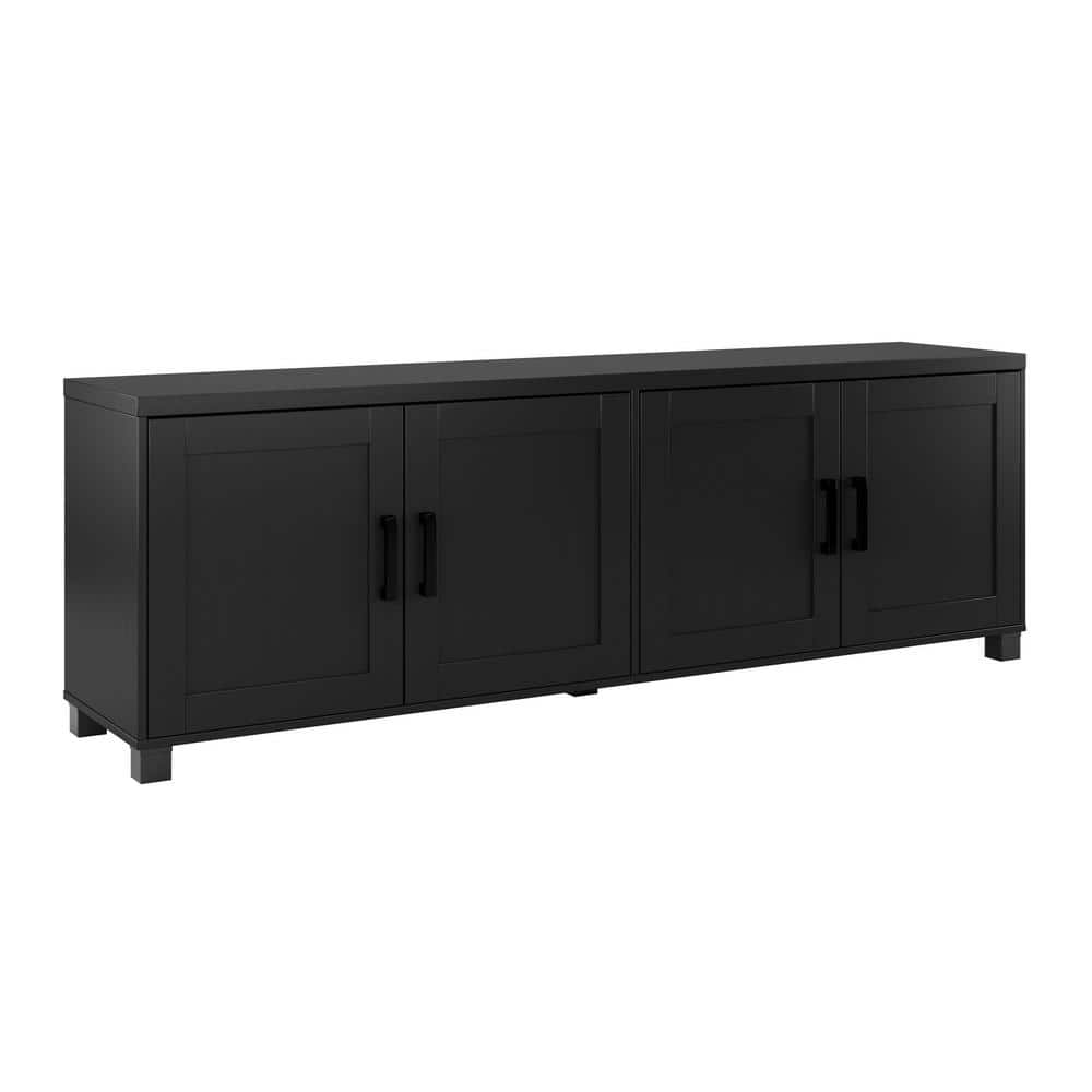 Virlomi Dark Gray 71" TV Stand with Cabinet and Shelves