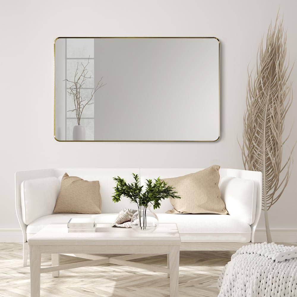 Eleganza 48" Gold & Silver Aluminum Rectangular Vanity Mirror