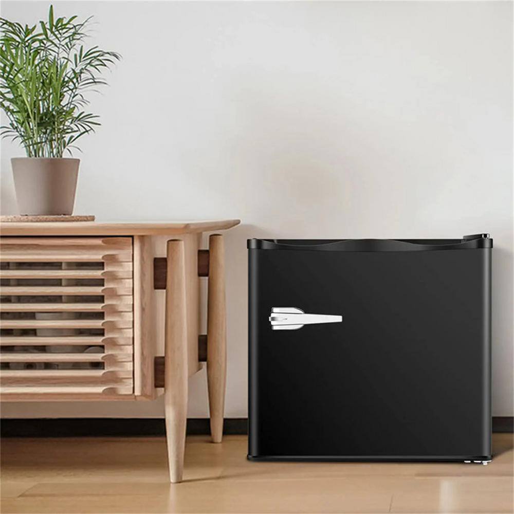 Compact Black Stainless Steel Upright Mini Freezer with Adjustable Shelves
