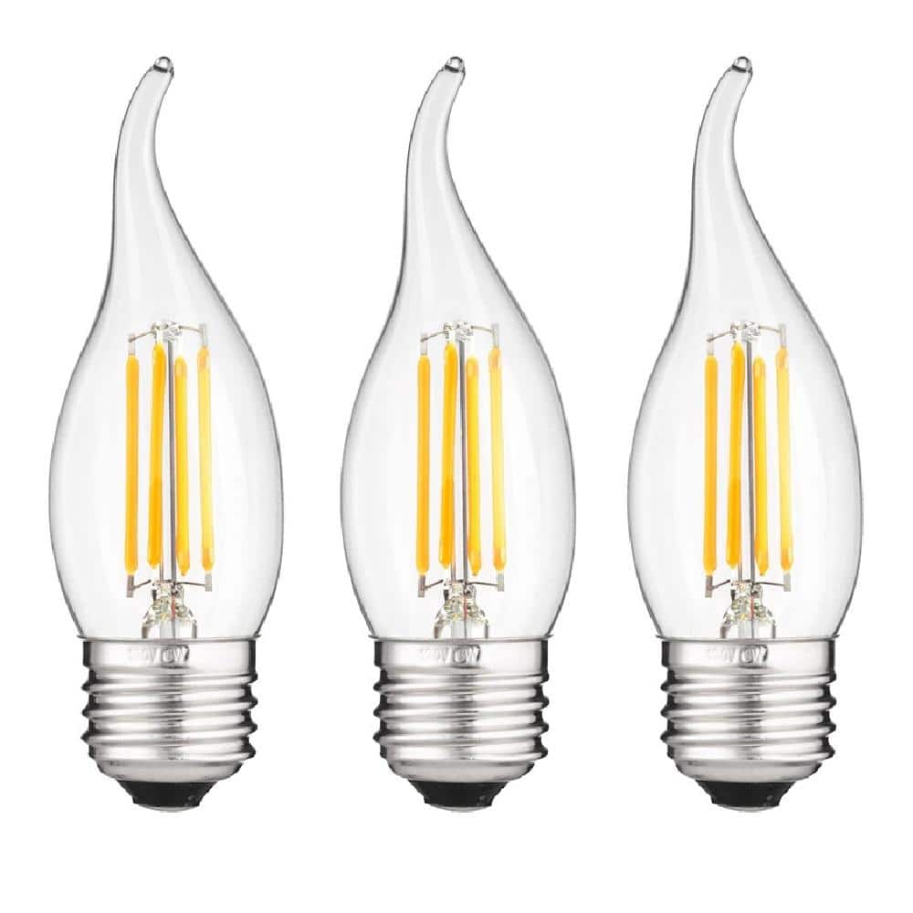 40-Watt Equivalent CA11 ENERGY STAR Dimmable Clear Chandelier LED Light Bulb in Warm White, 2700K (3-Pack) price history on PriceWatchPro