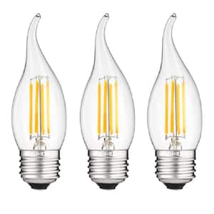 40-Watt Equivalent CA11 ENERGY STAR Dimmable Clear Chandelier LED Light Bulb in Warm White, 2700K (3-Pack)