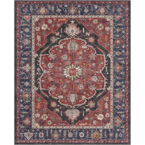 Apollo Serapi Jaipur Vintage Medallion, Red 7 ft. 10 in. x 9 ft. 10 in. Area Rug