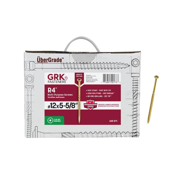 #12/14 x 5-5/8 in. Star Drive Bugle Head R4 Multi-Purpose Wood Screw (600-Pack)