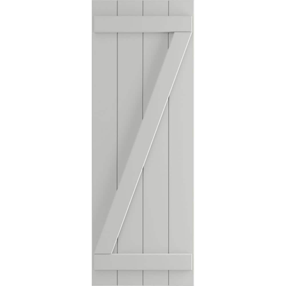 21-1/2 in. x 45 in. True Fit PVC 4 Board Joined Board and Batten Shutters with Z-Bar, Hailstorm Gray (Per Pair) price history on PriceWatchPro