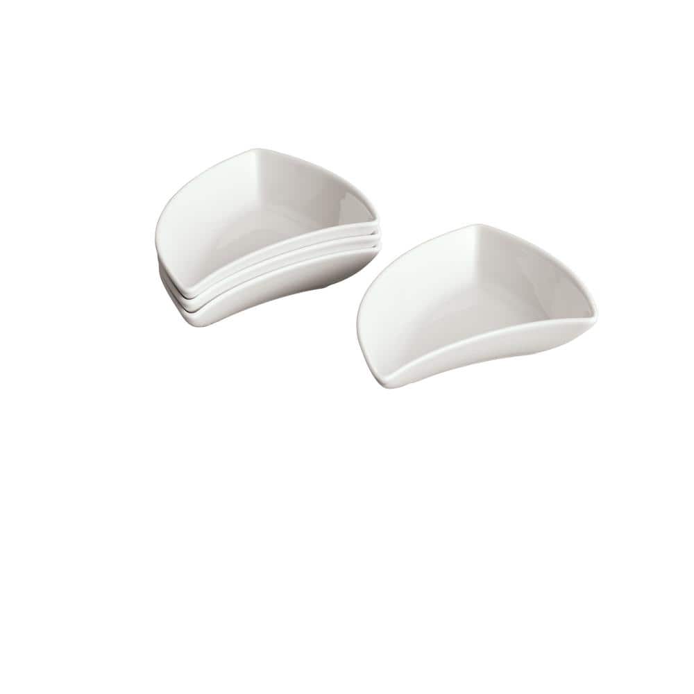 New Wave White Porcelain Appetizer Plates Set of 4