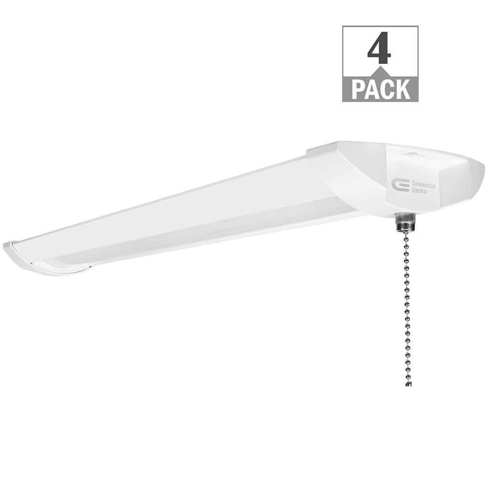 4-Pack 2 ft. 2000 Lumens Closet Light with Pull Chain LED Wraparound Light 