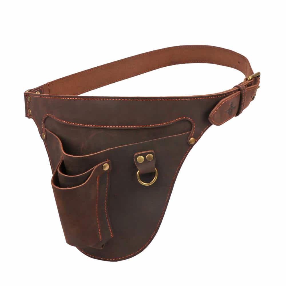Genuine Leather Florist Garden Tool Belt Bag with 3 Pockets Adjustable 36 in to 42 in Waist Pouch Holster price history on PriceWatchPro
