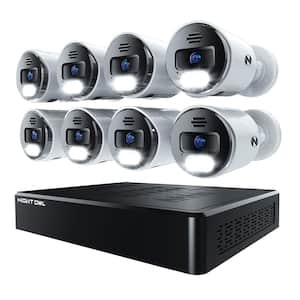 12-Channel 4K 2TB Smart NVR Security Camera System with 8-Wired IP Spotlight Cameras with 2-Way Audio