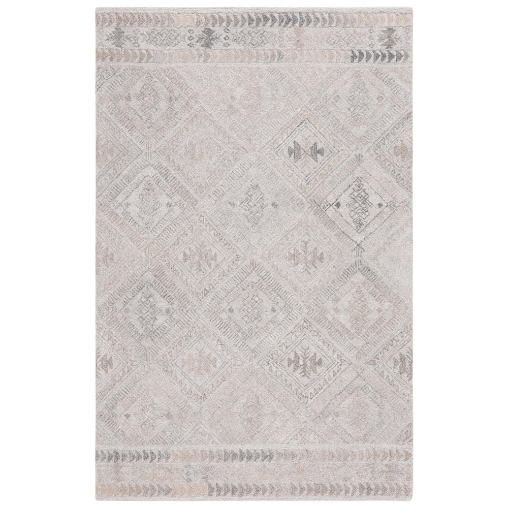 Abstract Gray/Beige 3 ft. x 5 ft. Border Diamond Area Rug price history on PriceWatchPro