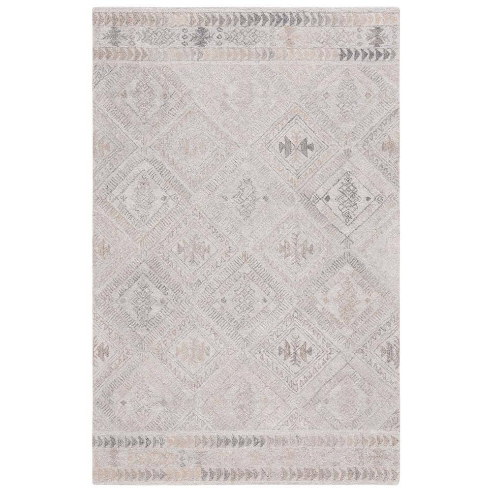 Abstract Gray/Beige 4 ft. x 6 ft. Border Diamond Area Rug price history on PriceWatchPro