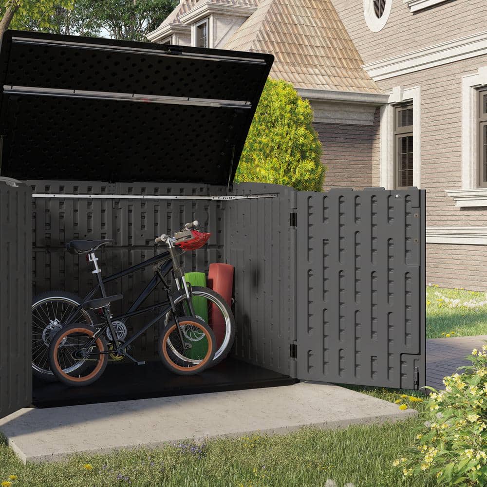 Gray 4 ft. x 6 ft. Steel-Reinforced Resin Storage Shed