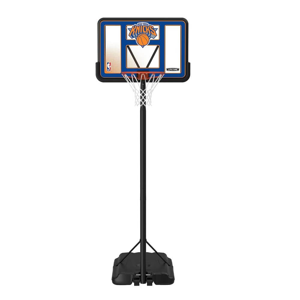 NBA New York Knicks 44" Portable Basketball Hoop with Wheels-7.5 to 10 Ft Adjustable Height