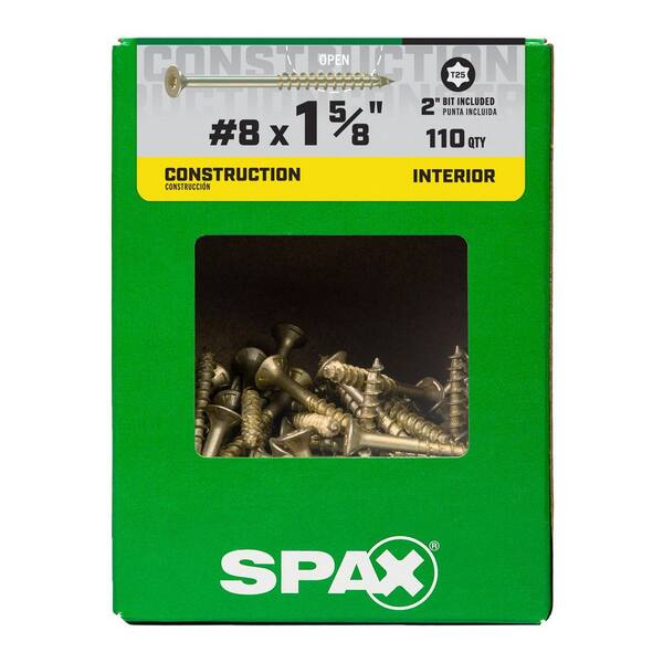 SPAX #8 x 1-5/8 in. PowerDrive Interior T25 T-Star Flat Head