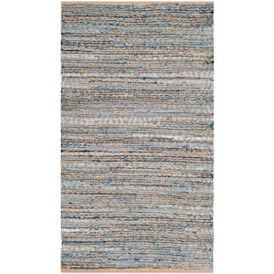 Cape Cod Natural/Blue Doormat 2 ft. x 3 ft. Distressed Diamonds Area Rug