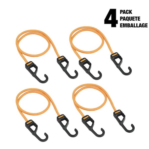 DEWALT 36 in. Round Bungee Cords with Interlock Coated Metal Hooks